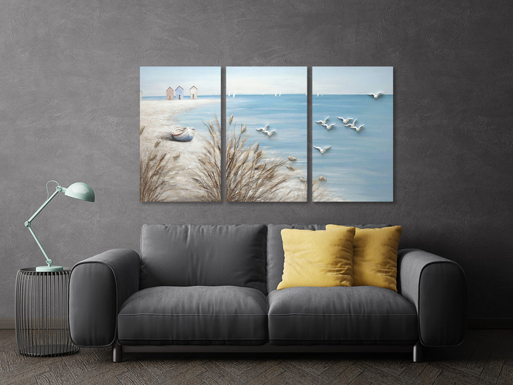 Модульна картина у вітальню/ спальню Чайки на березі Art-639_3_А 70x130 см Київ - фото 3