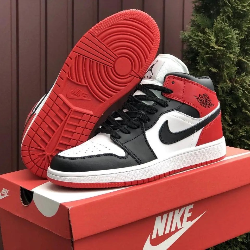 Кроссовки Nike AIR Jordan Белые Красные Мужские Черные Джорданы Высокие Найк (размеры: 41,42,43,44,45) Днепр - изображение 8