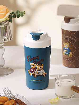 Yiwu Термочашка Bears з порцелянаовою колбою 480 мл зелена HP-14-15GR Коломия