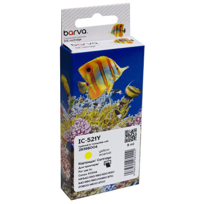 Картридж Barva Canon CLI-521Y (2936B004) 800с (IC-521Y) Вінниця - фото 1