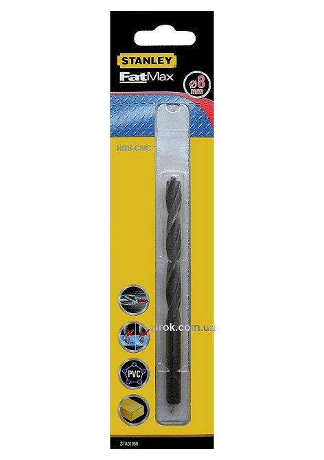 Свердло універсальне швидкісне STANLEY : Ø= 8 мм. HSS-CNC. l= 117/75 мм(метал/дерево/пластик) Одесса - изображение 1