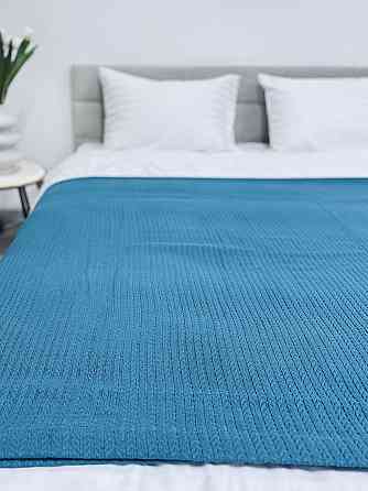 Ecotton Покрывало Ecotton Pique 240х230 см натуральне блакитне Atlantic в крафтовій подарункові Коломыя