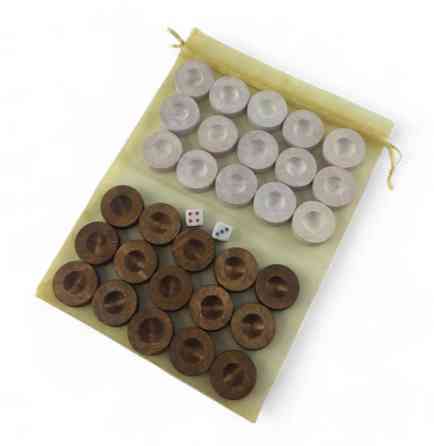 Фішки для нард із дерева в мішечку Київ