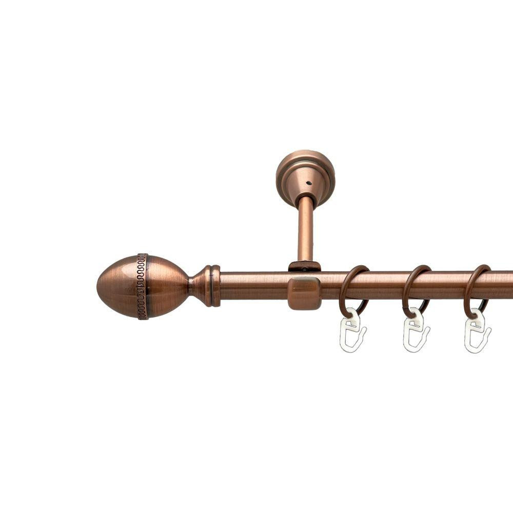 Карниз Orvit Фарже металевий однорядний відкритий гладка труба кільце металеве Мідь 16 мм 140 см (00-00019469) Львів - фото 1