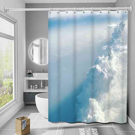 Шторка для ванни з поліестеру водонепроникна Bathlux 180x180 см з кільцями, фіранка для ванної кімнати Кам'янець-Подільський