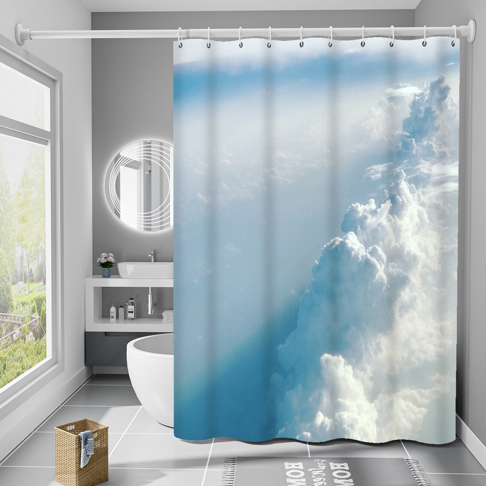 Шторка для ванни з поліестеру водонепроникна Bathlux 180x180 см з кільцями, фіранка для ванної кімнати Кам'янець-Подільський - фото 1