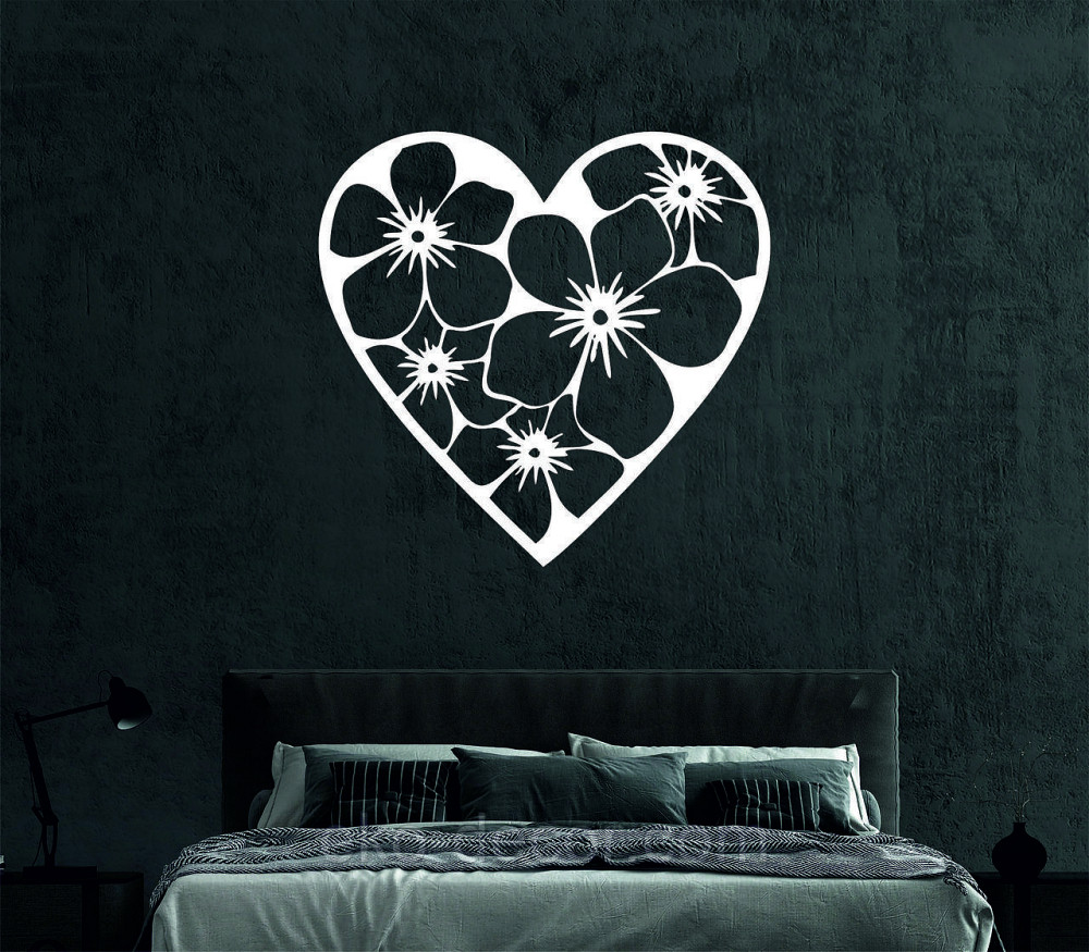 Декоративное настенное Панно «Сердце в цветах», Декор на стену 70*67 см, Белый Киев - изображение 2