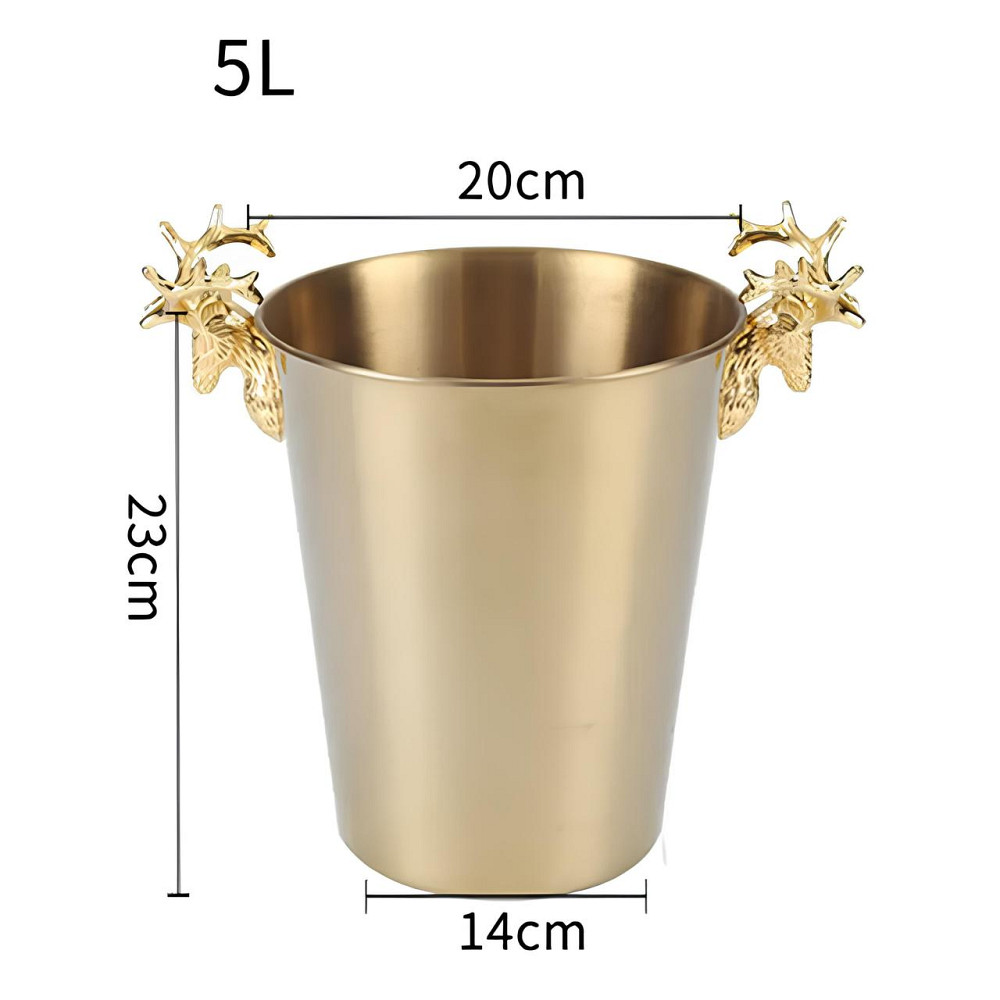 Кулер RESTEQ 5л из нержавеющей стали для охлаждения бутылок, подставка под алкоголь, золотого цвета Киев - изображение 2