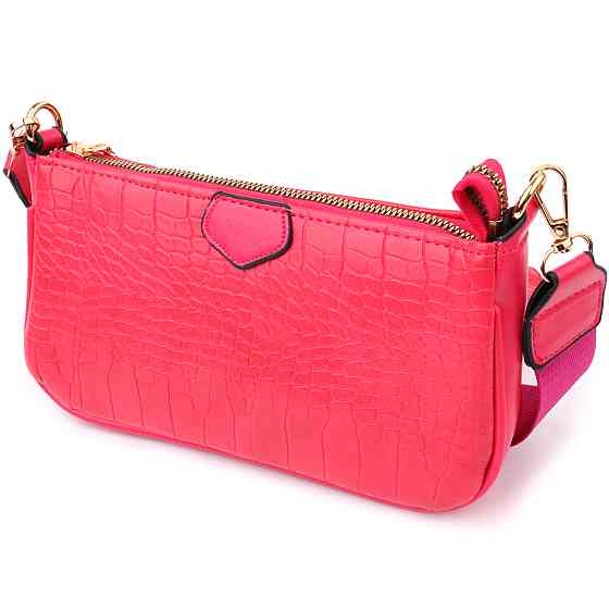 Жіночий зручний подвійний клатч із екошкіри Vintage sale_15136 Рожевий Київ