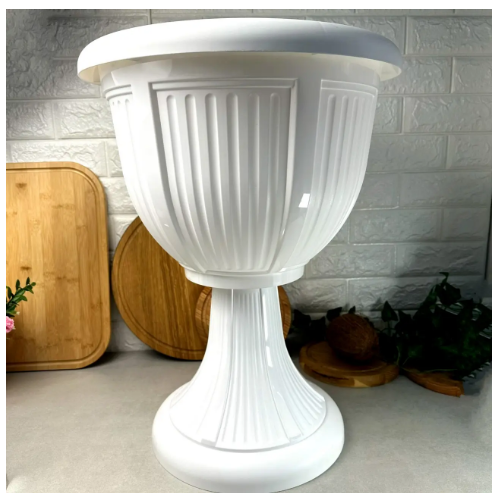Вазон Леон з підставкою 31см глибокий білий Алеана Житомир