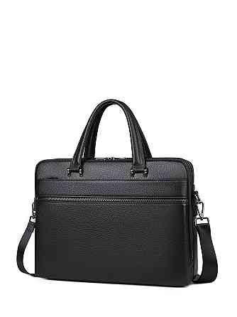 Чоловічий портфель для ноутбука Tiding Bag (38 х 28 х 9 см) з натуральної шкіри Чорний Київ