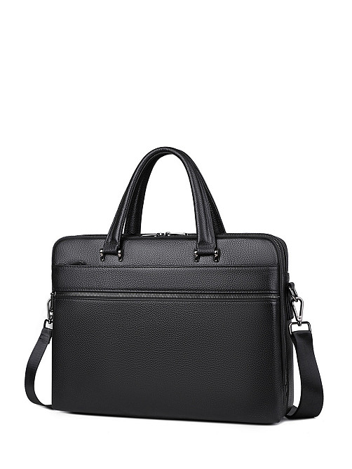 Чоловічий портфель для ноутбука Tiding Bag (38 х 28 х 9 см) з натуральної шкіри Чорний Київ - фото 6