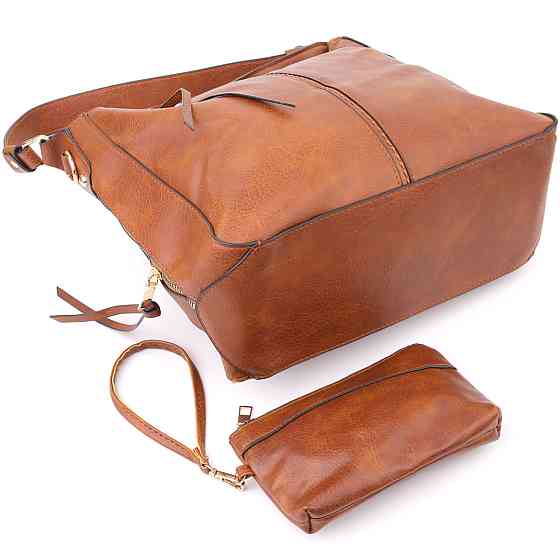 Жіноча сумка великого розміру з екошкіри Vintage sale_15140 Коричневий Київ