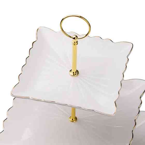 Yiwu Етажерка для фруктів і десертів 3- ярусна квадратна, біла HP-7-730 Київ