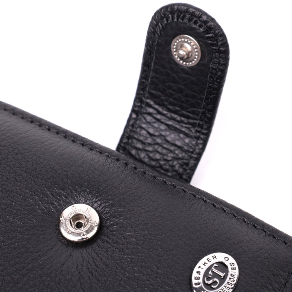 Мужской трендовый бумажник из натуральной кожи Черный (ST Leather) Киев - изображение 9