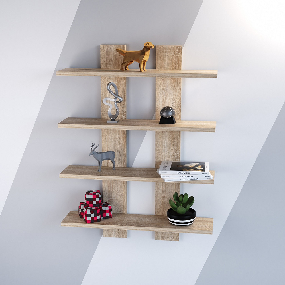 Полиця навісна П-4, Дуб Сонома, 600/120/800 Львів - фото 3