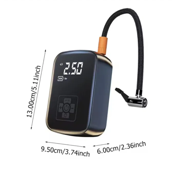 Насос аккумуляторный цифровой AIR Pump PPAP-006 Type-C с фонариком и переходниками Киев