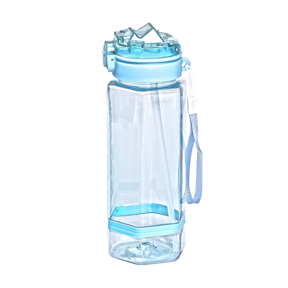 Yiwu Пляшка для води 760 мл з трубочкою та наліпками блакитна HP-14-48LBL Киев - изображение 3