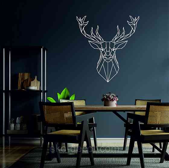 Декоративное настенное Панно «Олень», Декор на стену 70*65 см, Белый Киев