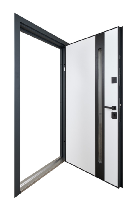 Входная дверь Abwehr Defender Nordi Glass RAL 7021T+Vinorit Белая 860*2050 мм Стильная входная дверь Киев - изображение 3