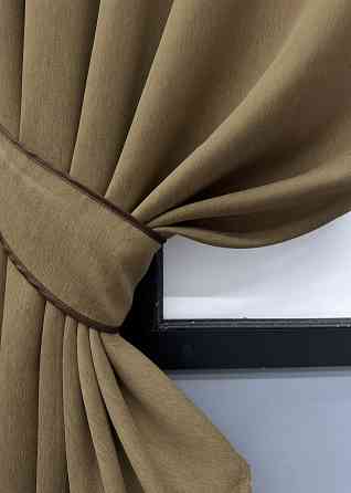 Комплект коротких штор VR-Textil Блэкаут двусторонний Eclipsе № 1795ш Миндальный 130х170 см 2 шт (35-0392) Киев