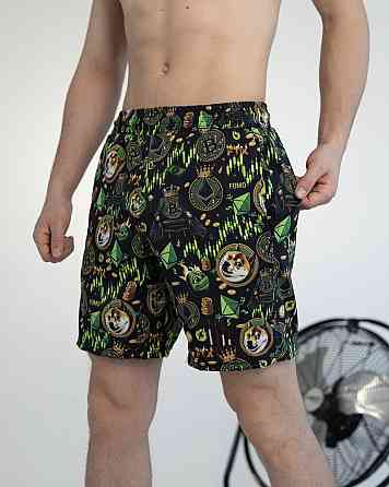 Пляжные шорты мужские черные Pobedov Vocation Kripta Киев