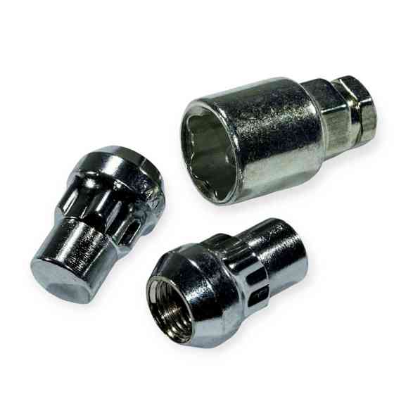 Гайка колісна хром 14х35 (ш 1,5) конус закр, секретки (2ключ) (4шт) Мукачево