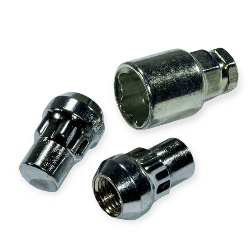 Гайка колісна хром 14х35 (ш 1,5) конус закр, секретки (2ключ) (4шт) Мукачево - фото 1