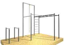 Тренажер Drabinka gimnastyczna ogrodowa z drążkiem, poręczami i liną OCYNK Street workout UNDERFIT UF11683 Киев