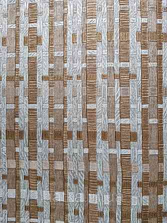 Обои виниловые на флизелине AdaWall Beta1.06х10 полосы под соломку коричневые серые золотистые 1105-5 Киев