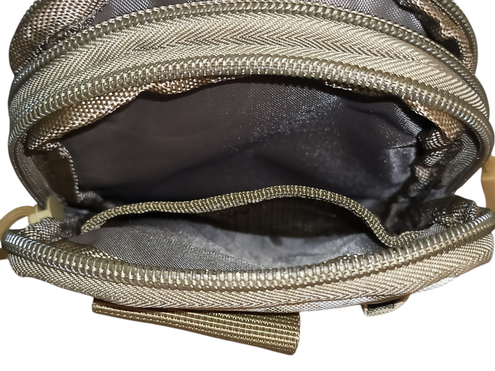 Тактическая мужская поясная сумка 4 кармана 18 на 12 см камуфляжный зеленый Киев - изображение 8