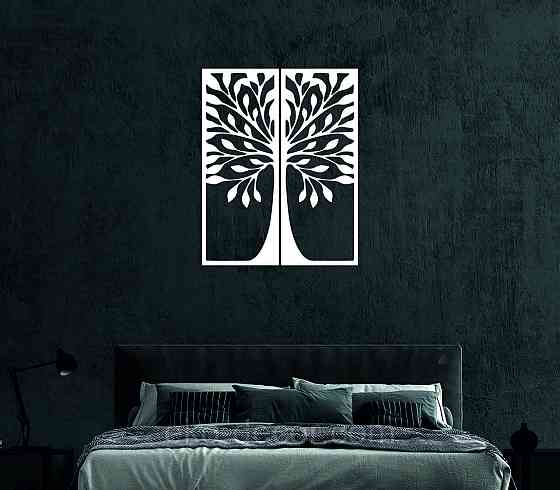 Декоративное настенное 3D Панно «Дерево» Декор на стену с объемом 50*39 см (2 шт), Белый Киев
