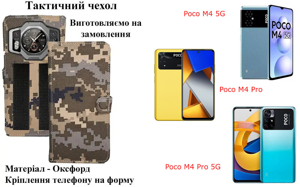 Тактический чехол для OPPO A12, OPPO A15, OPPO A16, крепится к снаряжению на липучке Киев - изображение 1