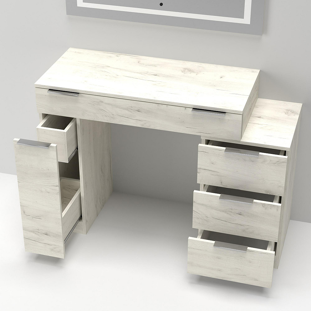 Стол туалетный Трюмо Кристалл, Дуб Крафт Білий, 1200/452/847 Львов - изображение 2