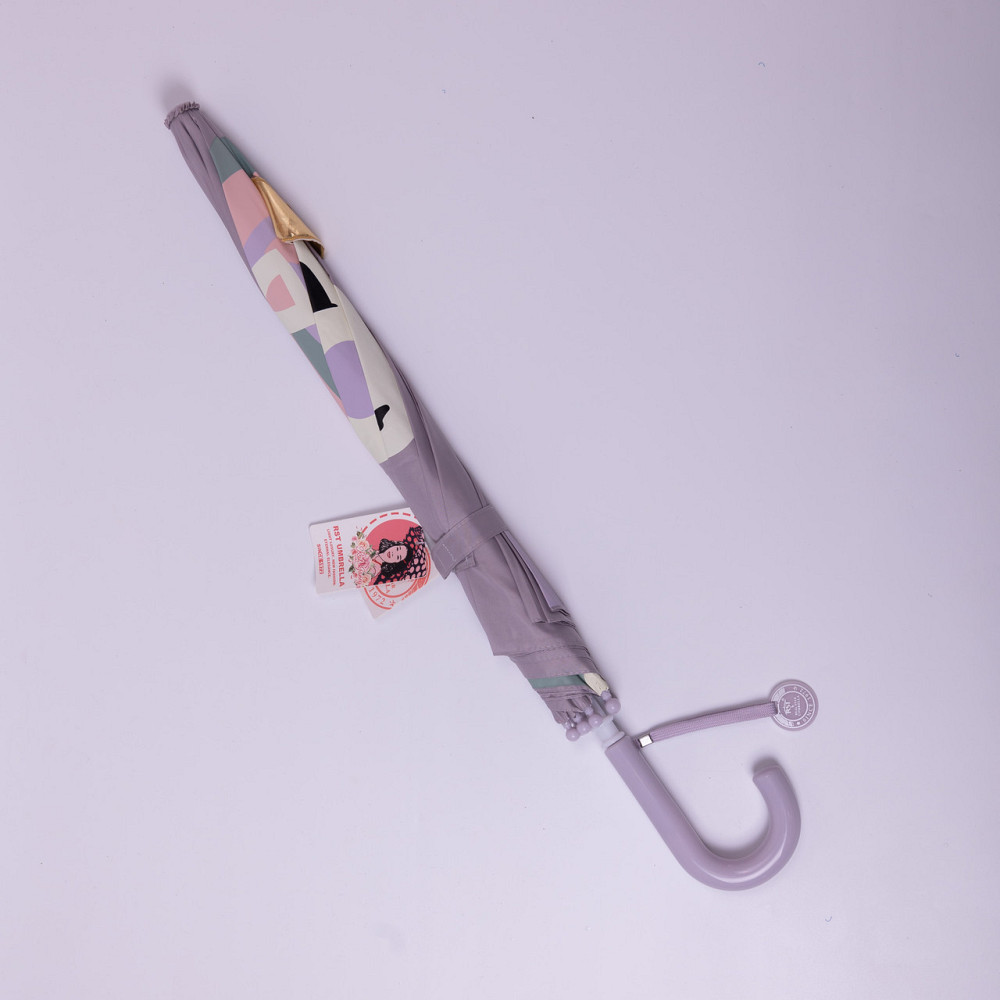 Класична дитяча парасолька-тростина механічна з поліестеру міцна надійна 8 спиць діаметр 89 см Фіолетовий HP-23-12V Коломыя - изображение 5