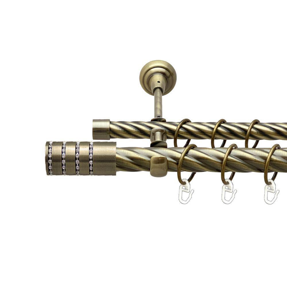 Карниз Orvit Барамелла металевий дворядний відкритий скручена труба кільце металеве Антик 25\19 мм 200 см Львов - изображение 1