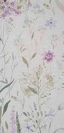 Шпалери вінілові на флізеліні Grandeco Universe метрові прованс квіти листя зелені бузкові рожеві Київ