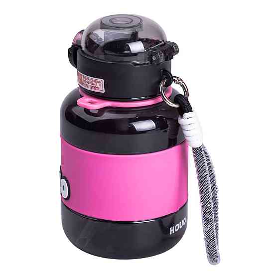 Детская бутылка для воды с трубочкой и ручкой, черная Киев