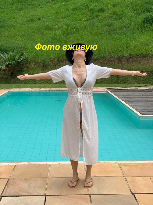 Пляжный халат средней длины белый Киев - изображение 8