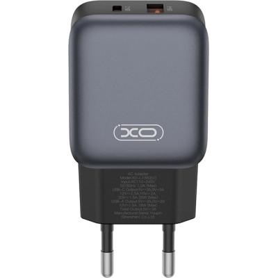 Зарядний пристрій XO L156 USB-C PD30W + USB-A QC3.0 Black (L156.black) Вінниця - фото 2