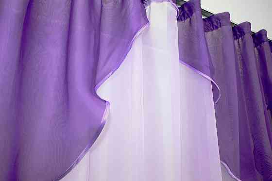 Кухонная занавеска VR-Textil № 029к фиолетовый с сиреневым 280х170 см (50-538) Киев