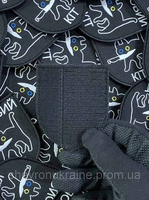 Шеврон бойовий кіт (Форма щит. На липучці) Розмір 8x7см Київ - фото 7