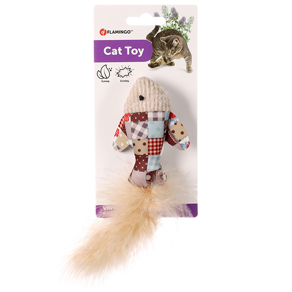 Flamingo Vinta Fish ФЛАМІНГО ВІНТА РИБКА шурхотлива іграшка з котячою м’ятою для котів Київ - фото 1