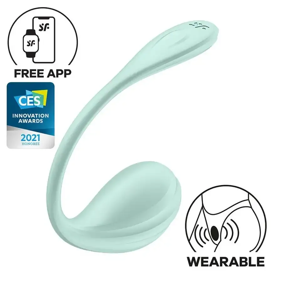 Віброяйце Satisfyer Smooth Petal Connect App Mint Львів - фото 1
