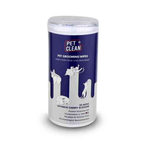 Салфетки влажные Pet Clean PET GROOMING WIPES для груминга домашних животных ежедневная очистка с ароматом японской вишни 50шт Киев