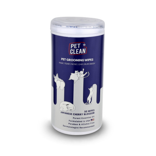 Серветки вологі Pet Clean PET GROOMING WIPES для грумінгу домашніх тварин щоденне очищення з ароматом японської вишні 50шт Київ - фото 1