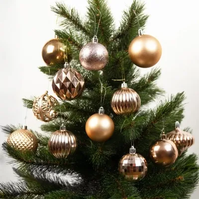 Ялинкова іграшка House Of Seasons Кульки і прикраси Пластик 60 шт D7 см D6 см Персик (8720967923830) Вінниця - фото 2