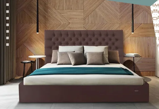 Ліжко Двоспальне Cambridge Comfort 180 х 190 см Fly 2231 З підйомним механізмом та нішою для білизни Темно-коричневий Київ