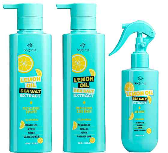 Набір для догляду за волоссям Bogenia Lemon Oil (Шампунь Кондиціонер Термозахист) Запоріжжя