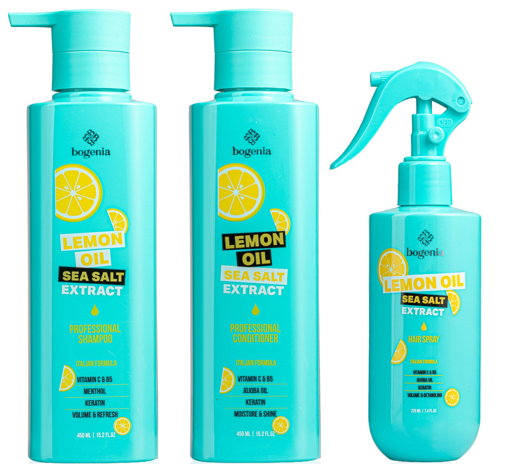 Набор для ухода за волосами Bogenia Lemon Oil (Шампунь Кондиционер Термозащита) Запорожье - изображение 1